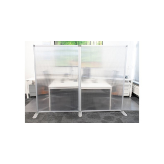 Trennwand Plexiglas XL 2-teilig (Semi Transparent) 180 x 240 cm  Fu rollbar