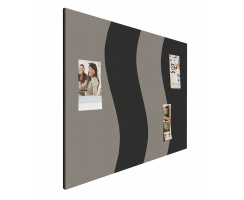 Pinntafel Element Welle schwarz - grau