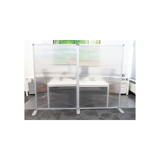 Trennwand Plexiglas XL 3-teilig (Semi Transparent) 140 x 360 cm Fu rollbar