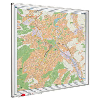 Whiteboard Stadtkarte Stuttgart 110 x 110 cm