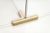Holzfuß für Plexiglas Trennscheibe 3-Wege